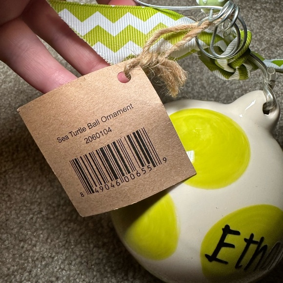 NWT Glory Haus sea turtle ball ornament with Ethan customization - Picture 8 of 13